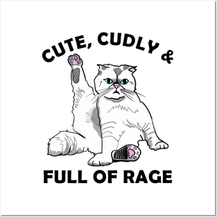 Cute and Full of Rage Funny Cat Lovers Posters and Art